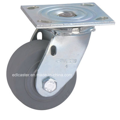 TPR 4&quot; Fiveri Plate Swivel Caster with 175kg Load Capacity and No Brake 7204-735