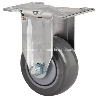 3&quot; Edl Chrome 5703-77 Rigid PU Caster with High Load Capacity and Durable PU Wheel