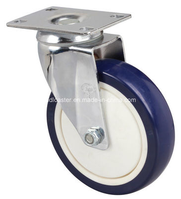 5715-87 Edl Chrome 5&quot; 130kg Plate Swivel TPU Caster for Smooth and Quiet Movement