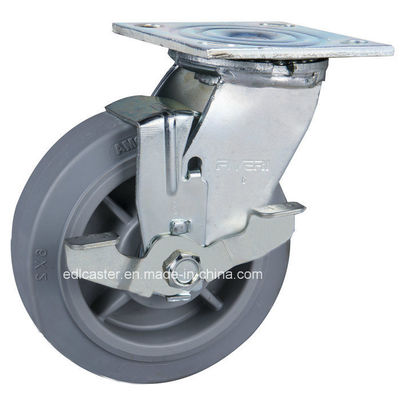 Customized 6&quot; Fiveri 225kg Plate Brake TPR Caster 7286-735 Industrial Wheel Caster